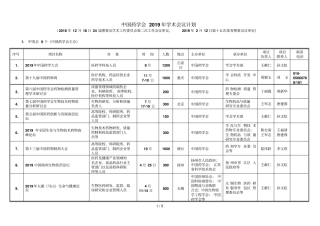 中国药学会2019年学术会议计划