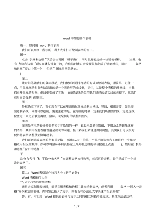 中如何制作表格