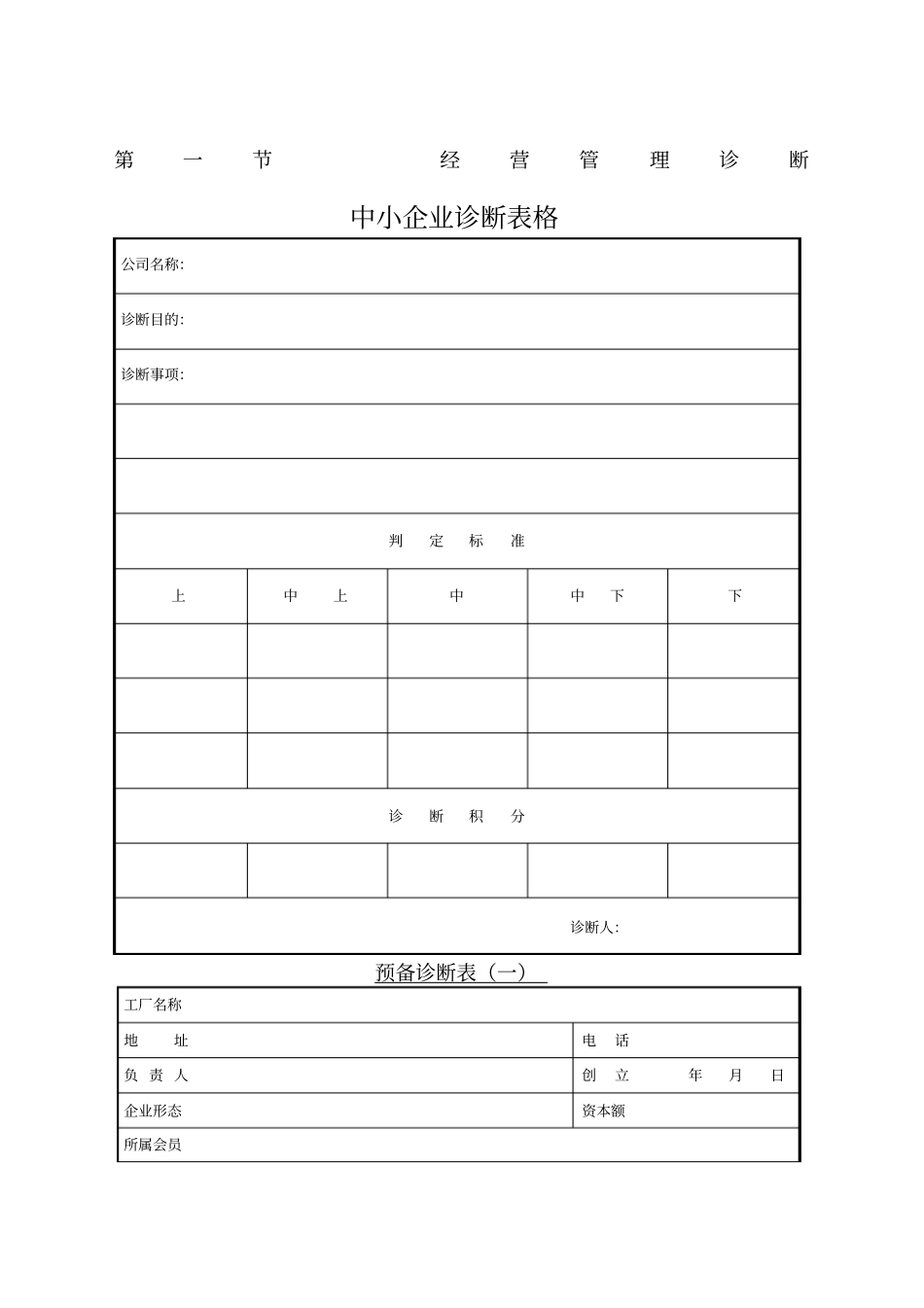 中小企业诊断表格_第1页