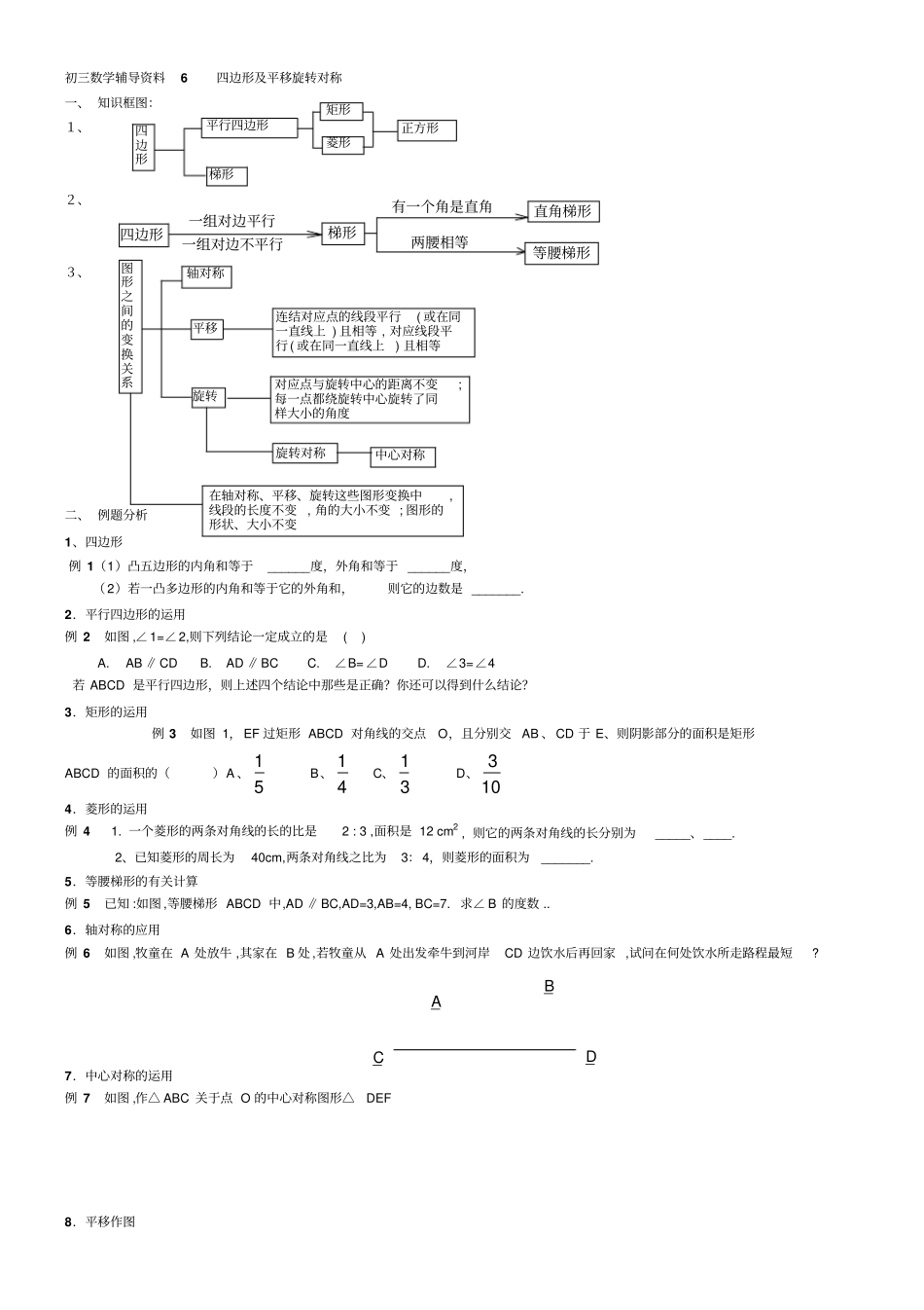 中考数学复习资料专题6四边形_第1页