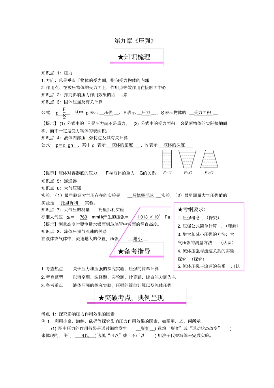 中考物理总复习—压强_第1页