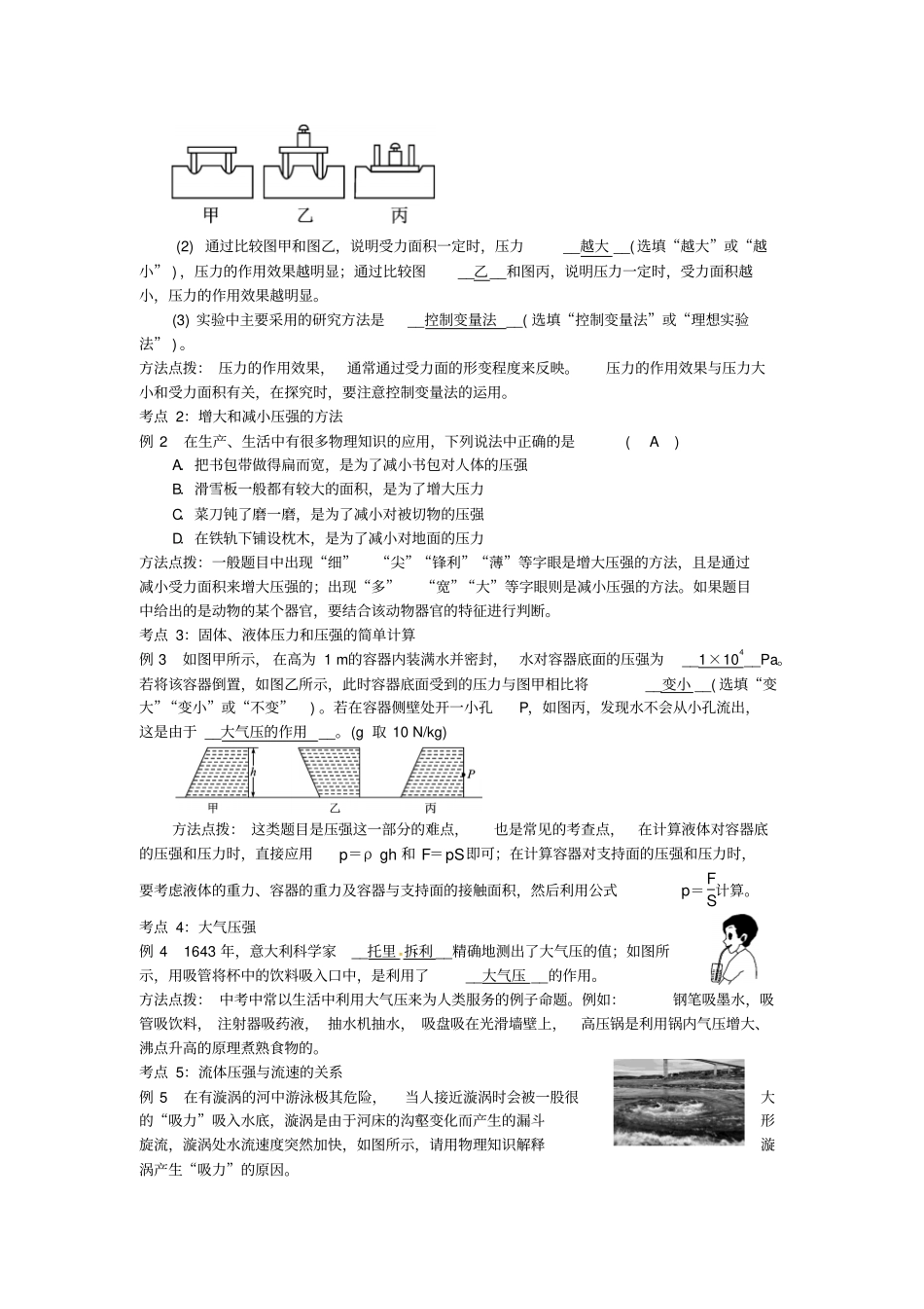 中考物理总复习—压强_第2页