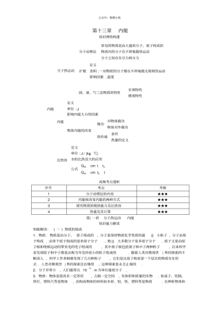 中考物理总复习全套讲义内能14