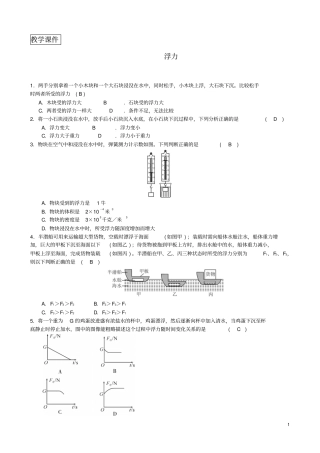 中考物理浮力专项复习训练