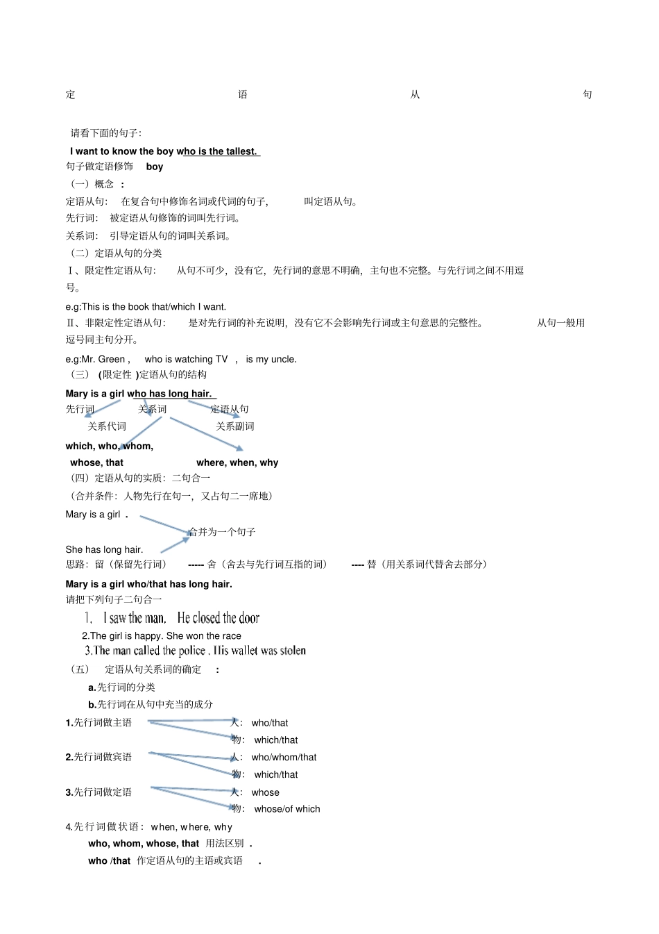 中考英语定语从句讲解_第1页