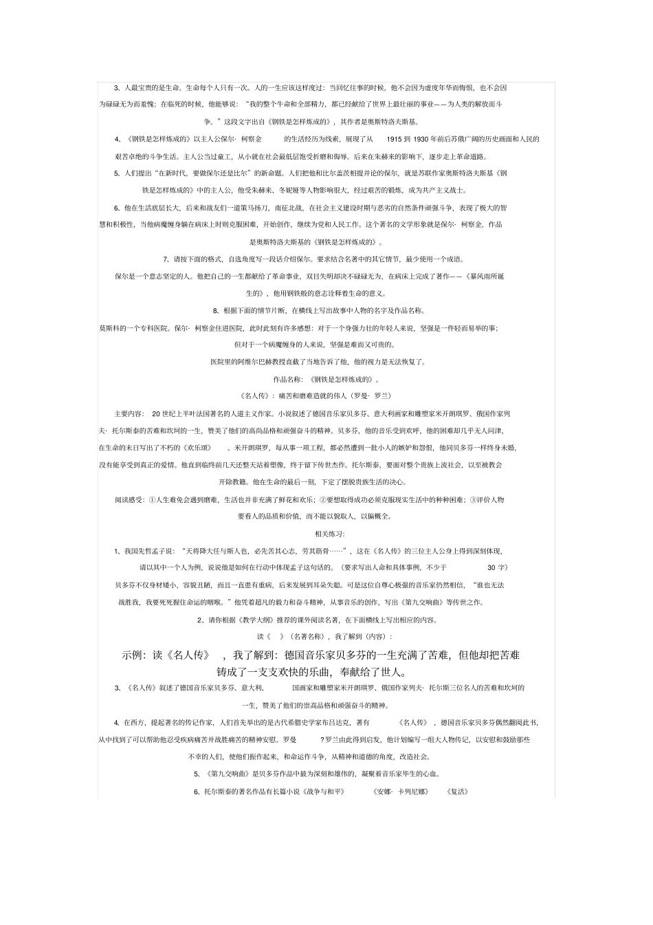 中考语文总复习名著阅读_第3页