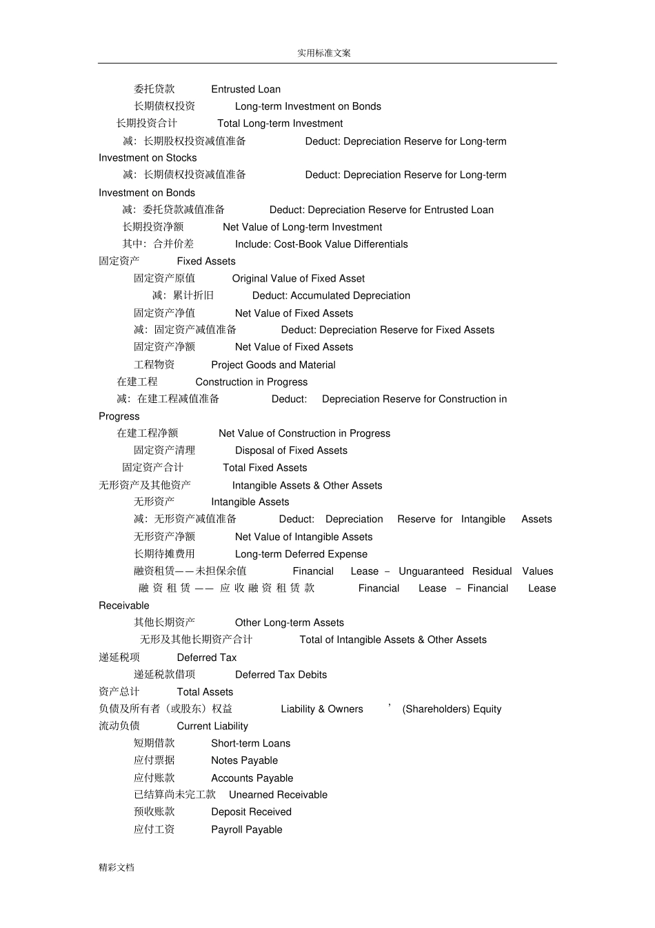 中英文财务报表_第2页