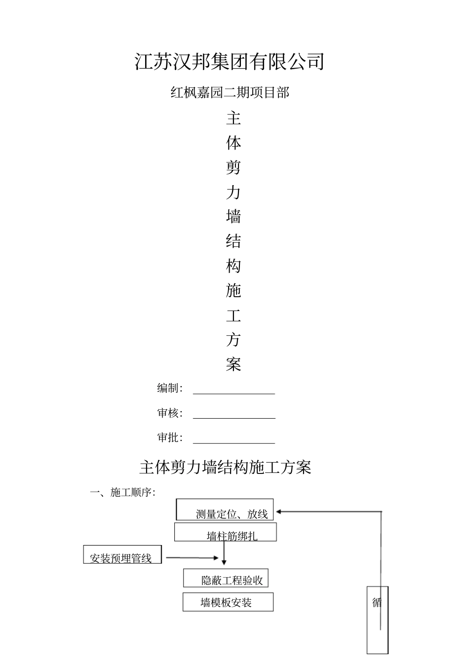主体剪力墙结构施工方案_第1页