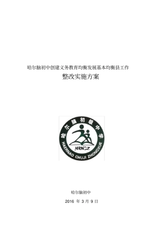 义务教育均衡发展整改方案