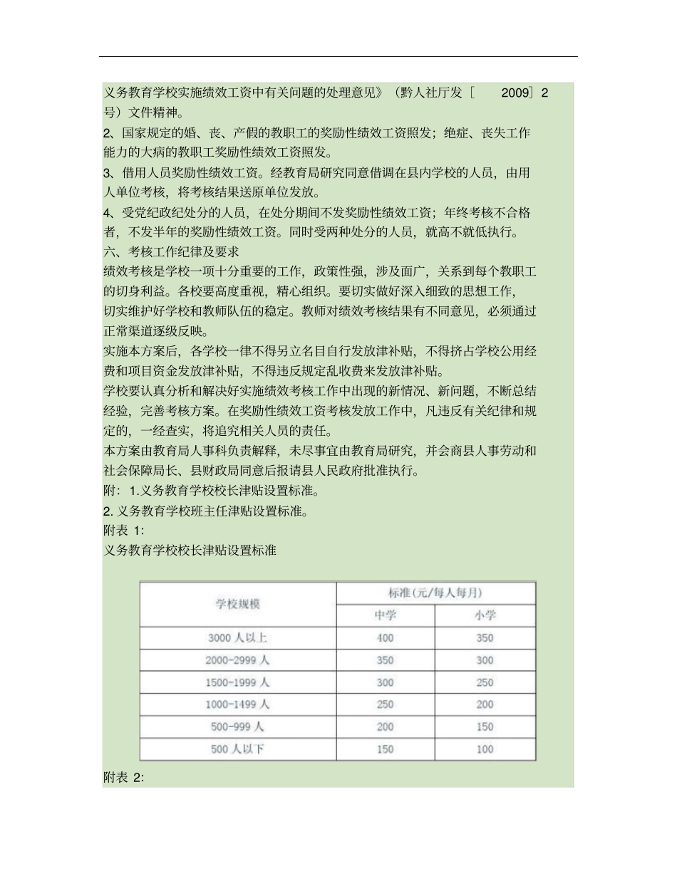 义务教育学校奖励性绩效工资考核方案概要_第3页
