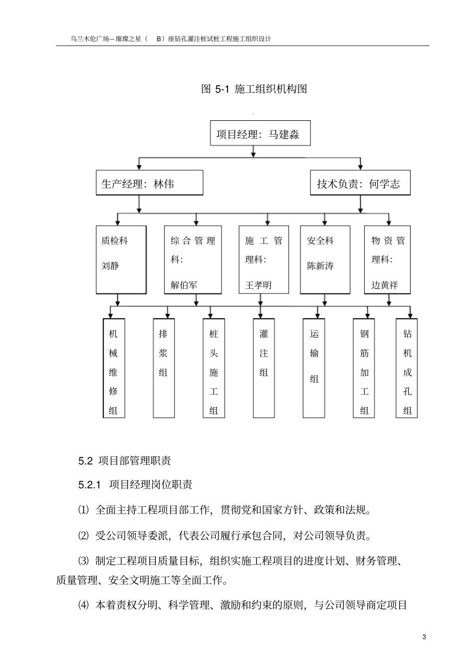 乌兰木伦广场—璀璨之星B座钻孔灌注桩试桩工程施工组织_第3页