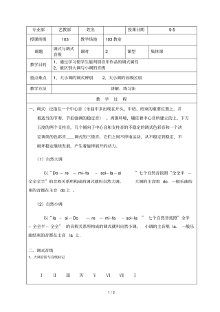 乐理调式与调式音级