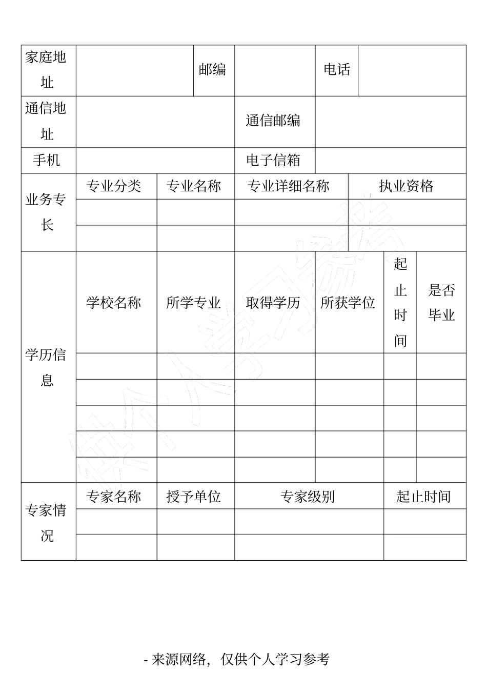 九三学社申请入社登记表_第2页