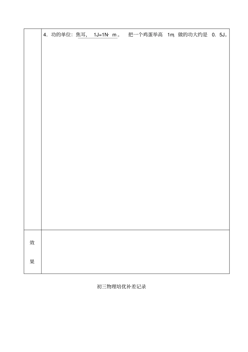九年级下学期物理培优辅差活动记录表_第2页