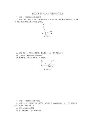 九年级数学上册专题训练相似三角形的性质与判定的综合应用试题新版湘教版