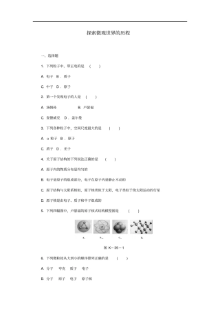 九年级物理全册11探索微观世界的历程练习新版北师大版