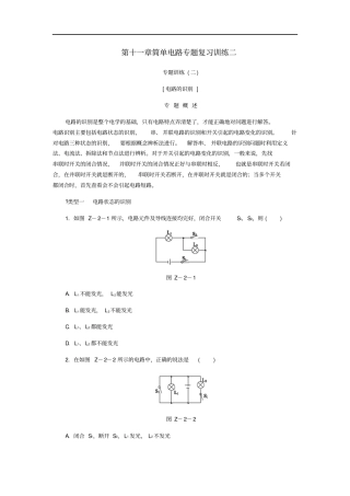 九年级物理全册简单电路专题复习训练二新版北师大版