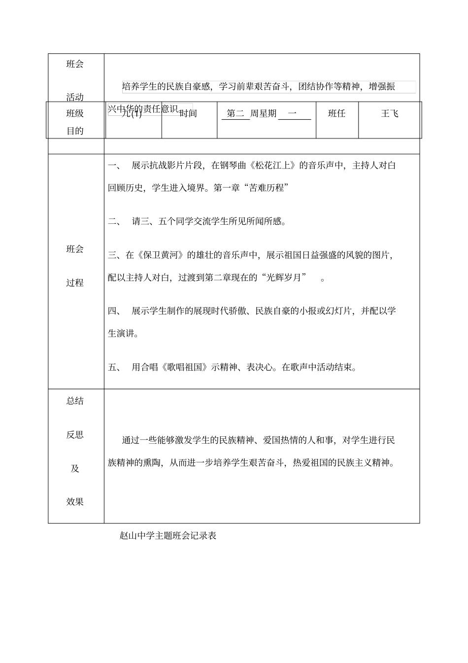 九年级班会记录表_第3页