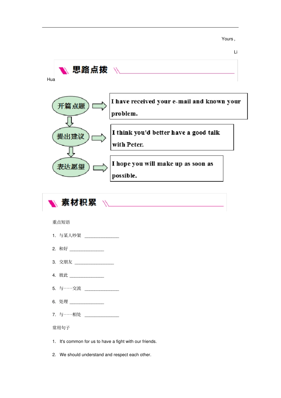 九年级英语下册Unit7WorkforPeace主题写作七练习新版冀教版_第2页