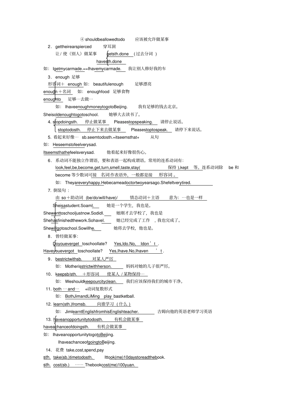 九年级英语重点句型句式归纳总结_第3页