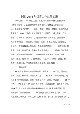 乡镇2018年禁毒工作总结汇报
