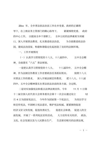 乡镇普法依法治工作总结范文