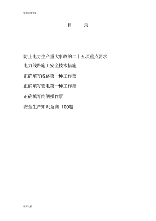 二十五项反事故要求措施