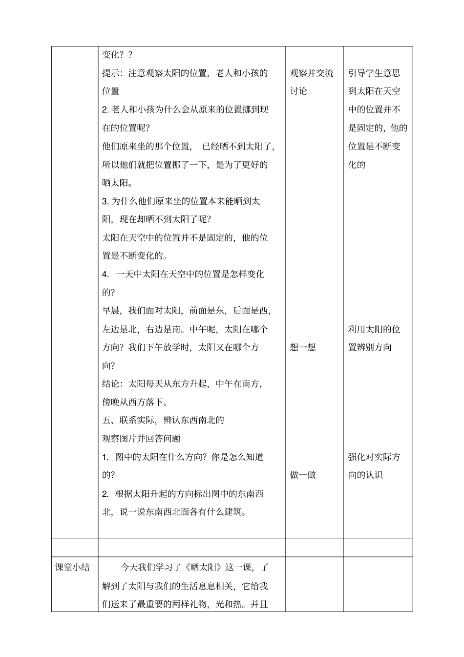 二年级上册科学教学设计-晒太阳苏教版_第3页