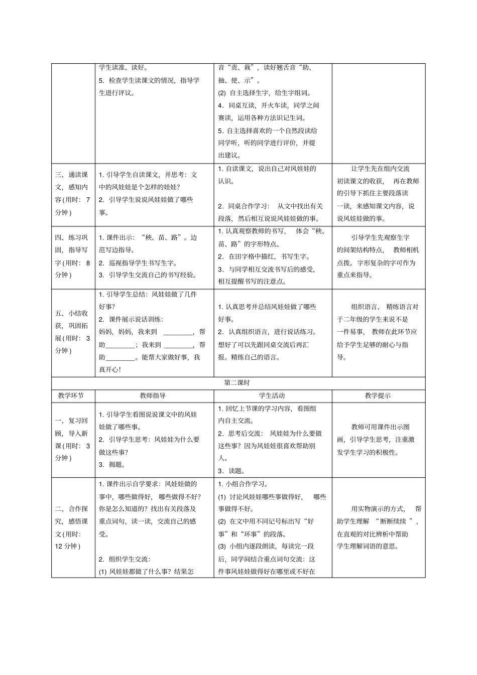 二年级上册语文导学案-24风娃娃人教部编版_第2页
