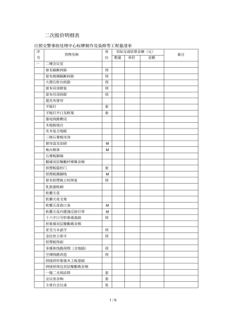二次报价明细表