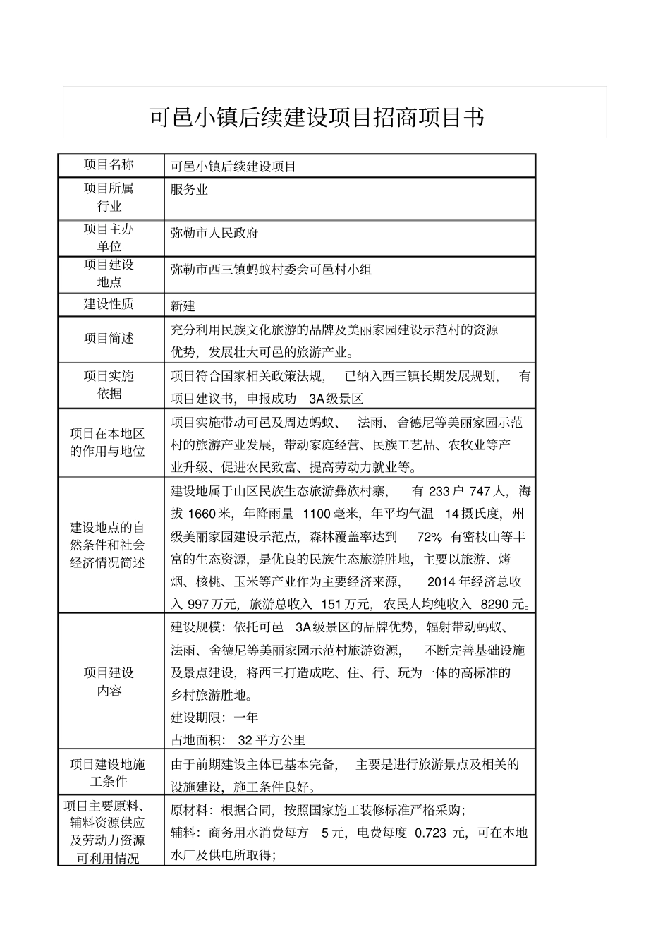 云南招商项目书_第1页