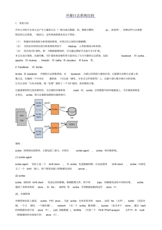 互联网开源日志系统介绍和对比剖析