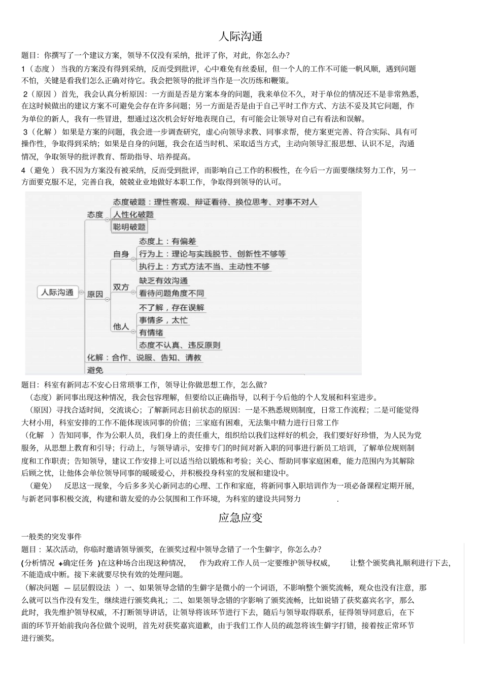 五分满意材料——结构化面试各类题型答题思路及真题演示_第1页