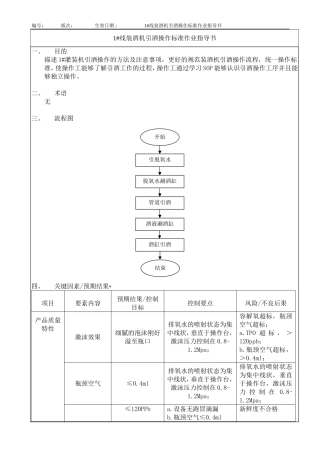 灌装机酒操作标准作业指导书