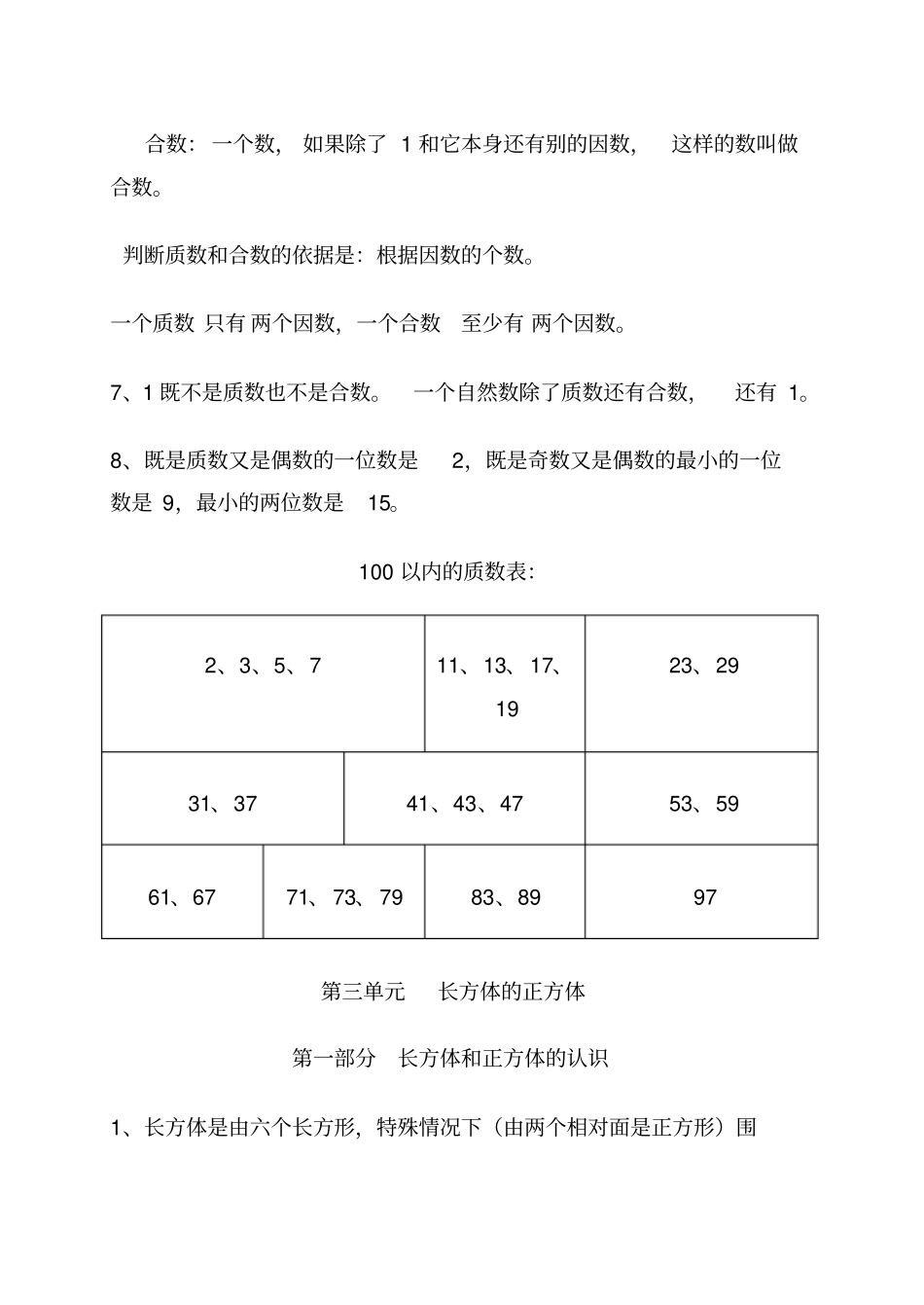 五年级下册数学概念及公式_第3页