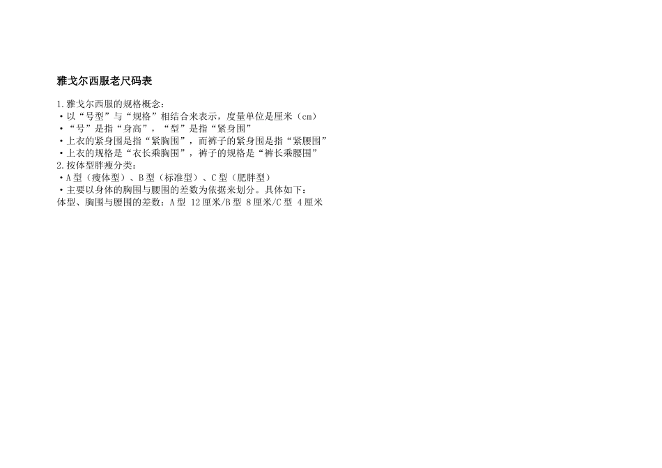 雅戈尔衬衫尺码表_第3页