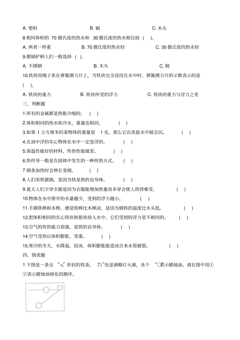五年级下册科学期中测试卷二-质量检测∣18-19教科版含解析_第2页