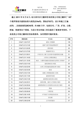 中文俄罗斯建筑规范183个