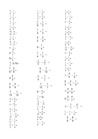 五年级分数加减法口算练习150道人教版