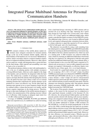 手持装置之多频平面天线设计