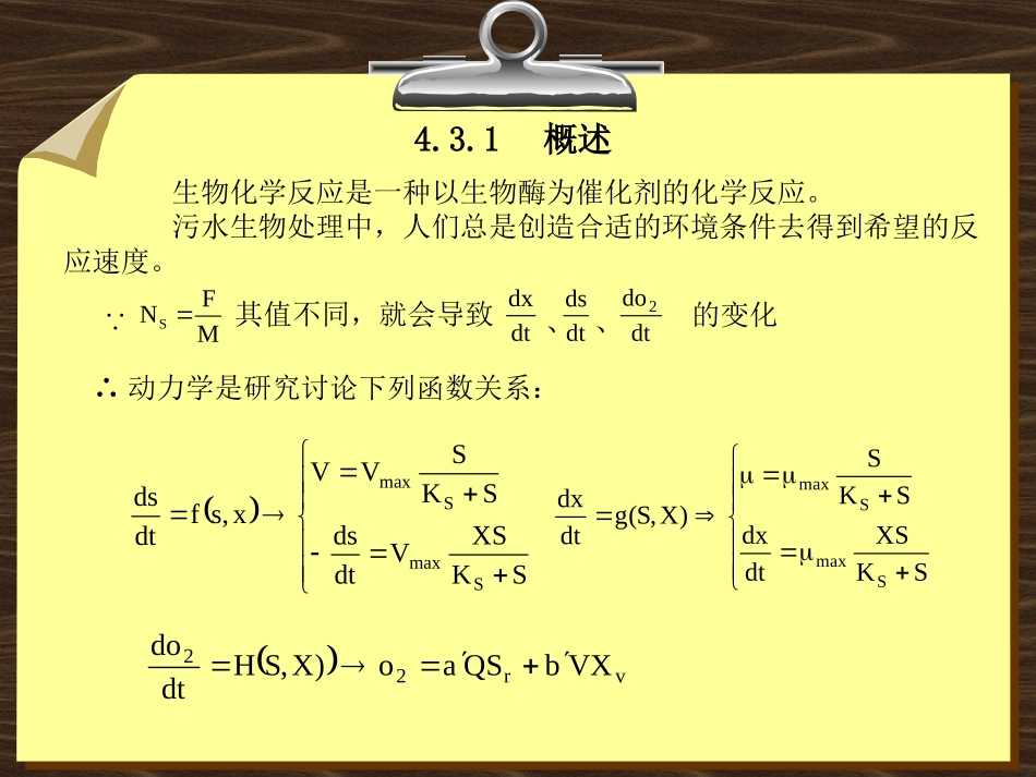 第四章 (4.3)活性污泥反应动力学_第2页