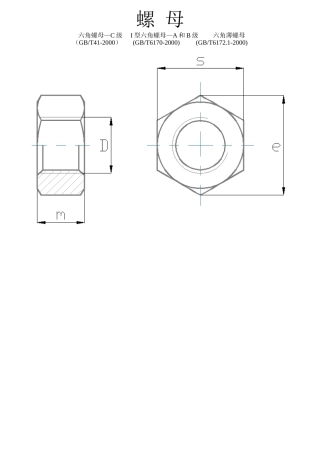 内六角螺栓及螺母尺寸表