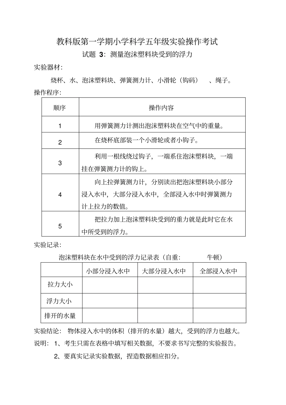 五年级试验操作考试资料_第3页