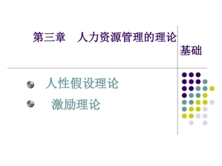 第三章  人力资源管理的理论基础