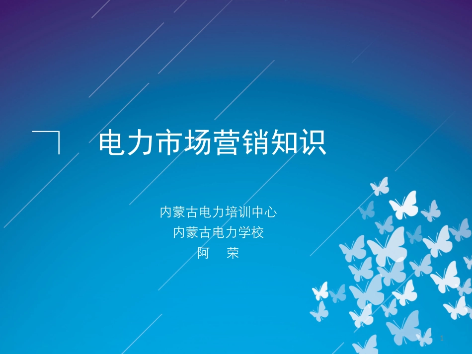 电力市场营销知识(第一章 绪论)_第1页