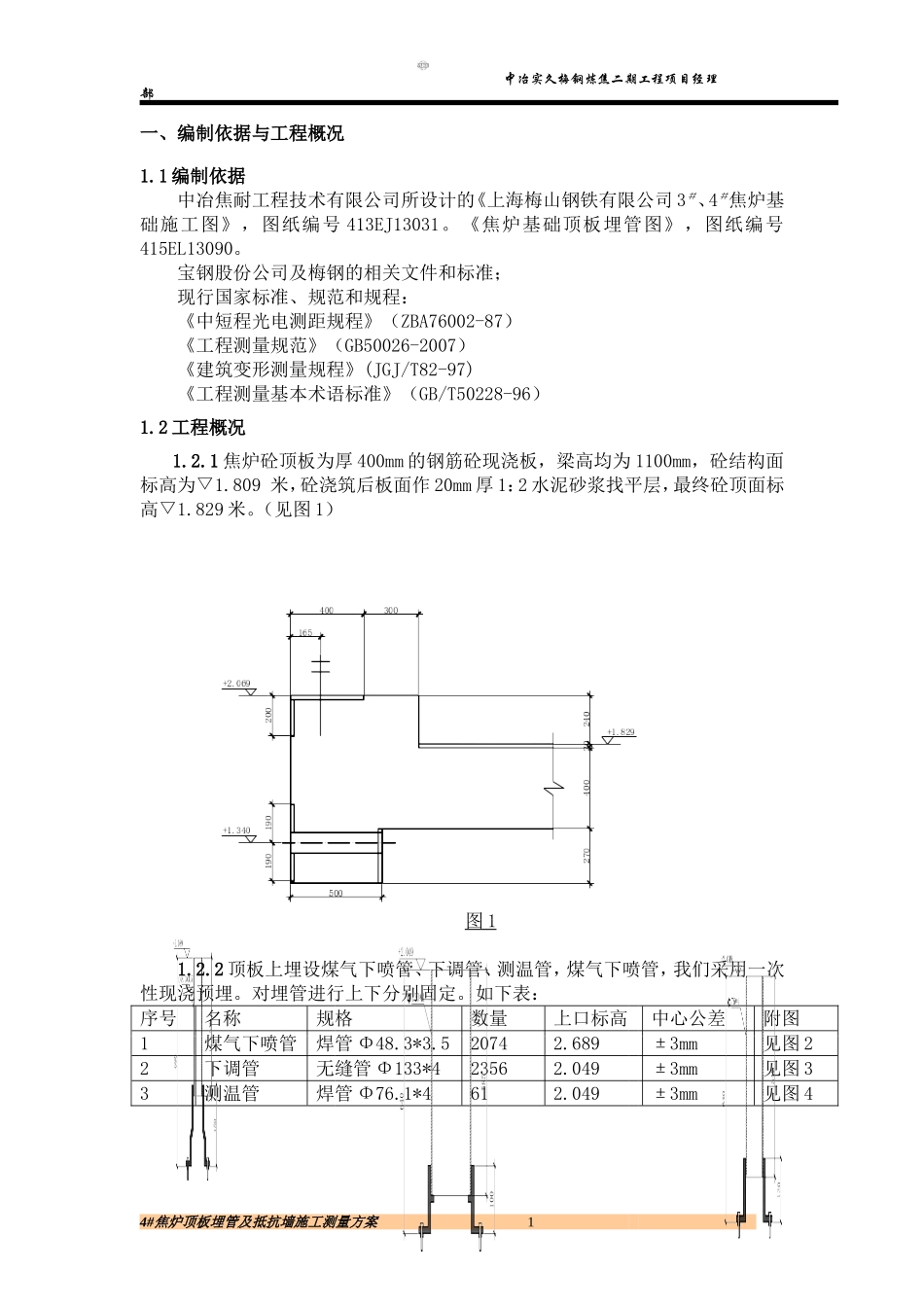 顶板埋管及抵抗墙施工测量方案_第3页