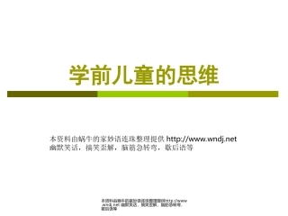 学前儿童的思维
