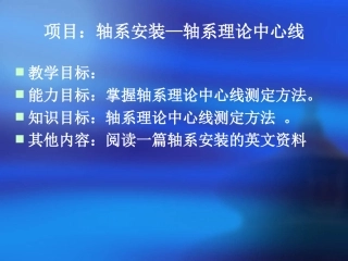 项目-船舶轴系安装,理论轴线