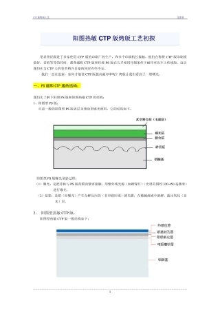 阳图热敏CTP版烤版工艺初探