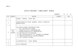 五落实五到位检查表